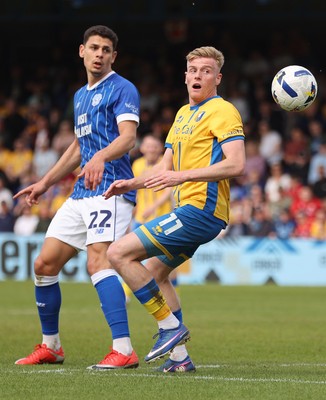 020526 - Mansfield Town v Cardiff City - Sky Bet League 1 - Yousef Saleh of Cardiff and Will Evans of Mansfield