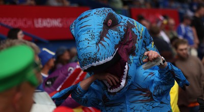 020526 - Mansfield Town v Cardiff City - Sky Bet League 1 - Cardiff fans in Fancy Dress for the last match of the season
