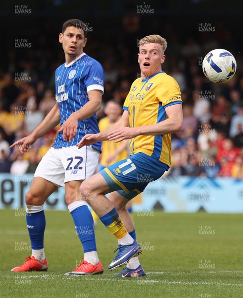 020526 - Mansfield Town v Cardiff City - Sky Bet League 1 - Yousef Saleh of Cardiff and Will Evans of Mansfield