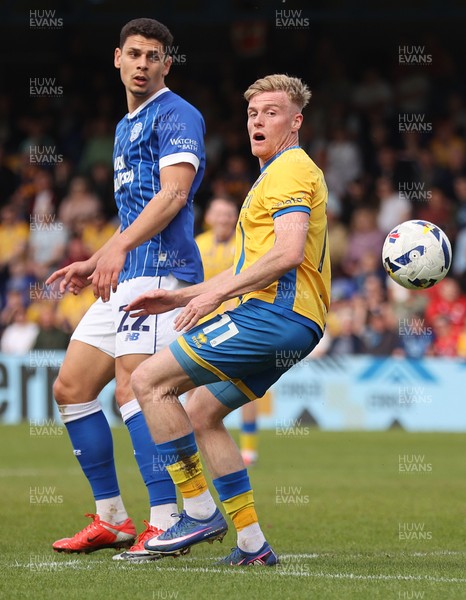 020526 - Mansfield Town v Cardiff City - Sky Bet League 1 - Yousef Saleh of Cardiff and Will Evans of Mansfield