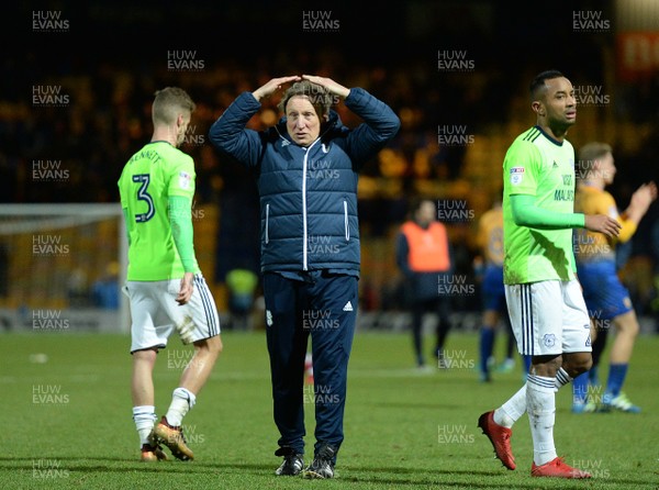 160118 - Mansfield Town v Cardiff City - FA Cup - Cardiff City manager Neil Warnock at the end of the game