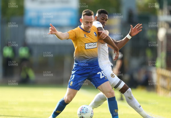 120519 - Mansfield Town v Newport County, Sky Bet League 2 Play Off Semi Final, second leg - Gethin Jones of Mansfield Town and Jamille Matt of Newport County compete for the ball