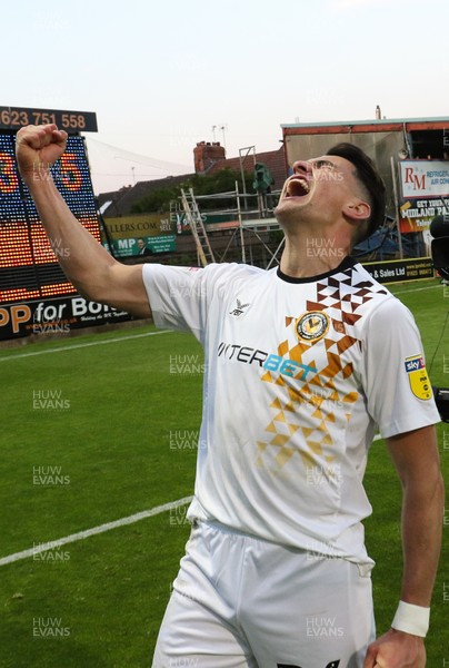 120519 - Mansfield Town v Newport County, Sky Bet League 2 Play Off Semi Final, second leg - Regan Poole of Newport County celebrates winning the penalty shoot out and heading to Wembley for the League 2 Play Off Final