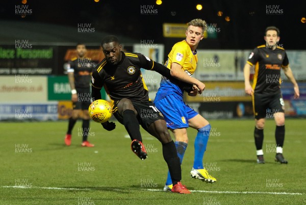 130218 - Mansfield Town v Newport County, Sky Bet League 2 - Frank Nouble of Newport County tries to get a shot at goal