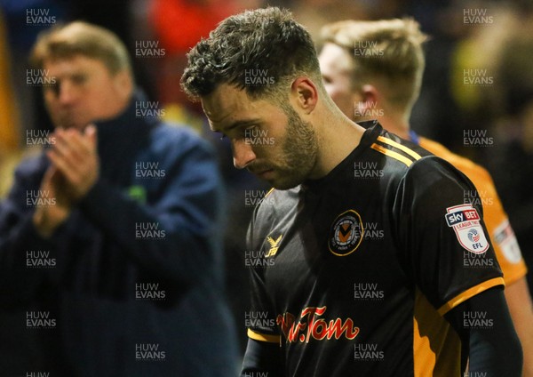 130218 - Mansfield Town v Newport County, Sky Bet League 2 - Robbie Willmott of Newport County leaves the pitch at the end of the match