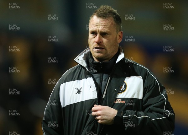 130218 - Mansfield Town v Newport County, Sky Bet League 2 - Newport County manager Michael Flynn leaves the pitch at the end of the match