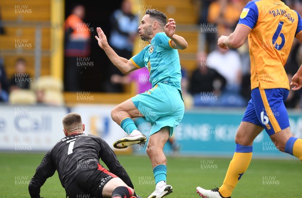 140821 - Mansfield Town v Newport County - EFL SkyBet League 2 - Robbie Willmott of Newport County scores goal