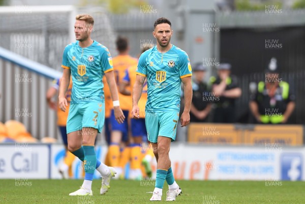 140821 - Mansfield Town v Newport County - EFL SkyBet League 2 - Cameron Norman and Robbie Willmott of Newport County look dejected