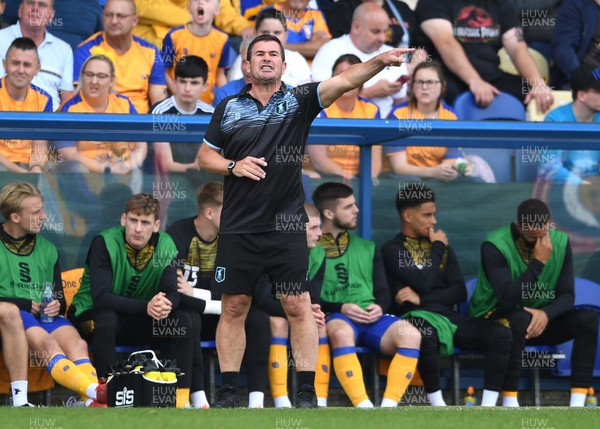 140821 - Mansfield Town v Newport County - EFL SkyBet League 2 - Mansfield Town Manager Nigel Clough