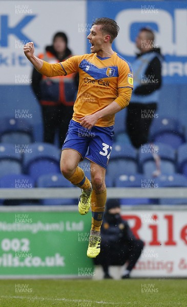150220 - Mansfield Town v Newport County - Sky Bet League 2 - Danny Rose of Mansfield Town celebrates scoring the opener 