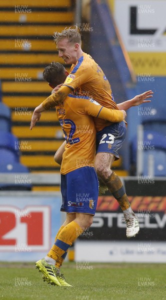 150220 - Mansfield Town v Newport County - Sky Bet League 2 - Danny Rose of Mansfield Town celebrates scoring the opener with Harry Charsley 