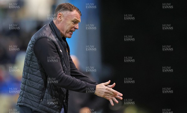 251022 - Mansfield Town v Newport County - Sky Bet League 2 - Manager Graham Coughlan of Newport County shows frustration