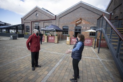 Mark Drakeford in Campaigning in Barry 050521