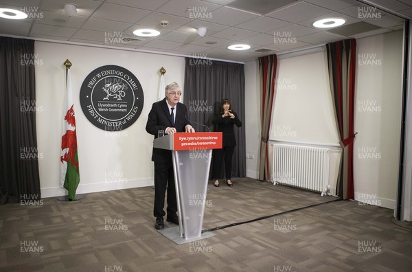 290121 - Picture shows Wales’ First Minister Mark Drakeford during his press conference in Cardiff, where he has extended the level 4 lockdown for a further 3 weeks