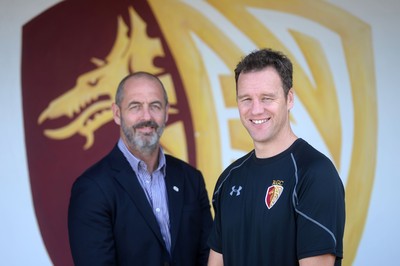 160816 - WRU -New RGC head coach Mark Jones at Eirias, Colwyn Bay with Joe Lydon