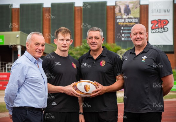 180719 - Matt Silva who has been appointed head coach at RGC Left to right, Hywel Roberts (WRU Director), Josh Leach (RGC Academy Manager), Matt Silva (RGC Head Coach) and Marc Roberts (North Wales Community Manager)