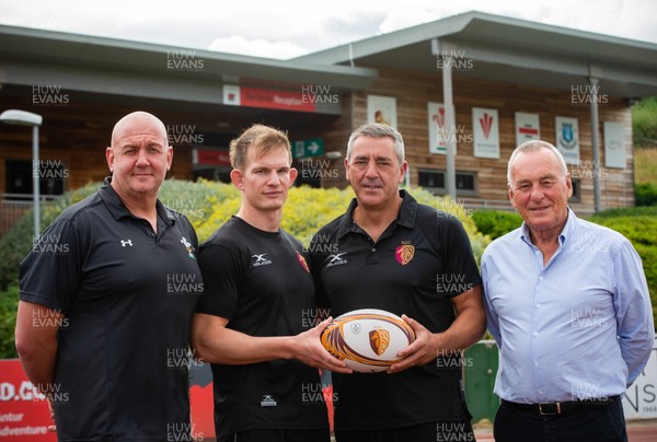 180719 - Matt Silva who has been appointed head coach at RGC Left to right, Marc Roberts (North Wales Regional Community Manager), Josh Leach (RGC Academy Manager), Matt Silva (RGC head coach) and Hywel Roberts (WRU Director)