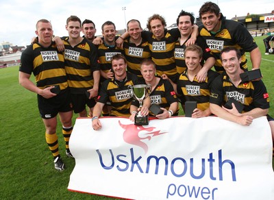 02.08.08 -  Newport v Cross Keys, Men of Gwent 7's FINAL, Rodney Parade- Newport RFC celebrate after winning the Uskmouth Power Men of Gwent 7s  