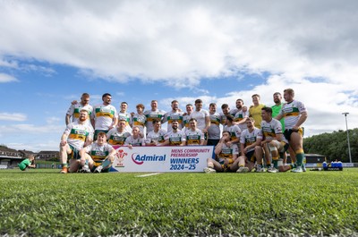 030525 - Merthyr RFC v Neath RFC, WRU Admiral Premiership - Merthyr RFC celebrate after being presented with the Admiral Mens Community Premiership trophy