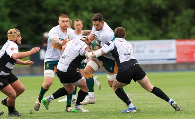 030525 - Merthyr RFC v Neath RFC, WRU Admiral Premiership -  Lennon Greggains of Merthyr charges forward