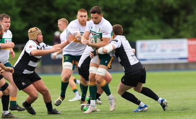 030525 - Merthyr RFC v Neath RFC, WRU Admiral Premiership -  Lennon Greggains of Merthyr charges forward