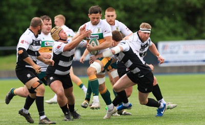 030525 - Merthyr RFC v Neath RFC, WRU Admiral Premiership -  Lennon Greggains of Merthyr charges forward