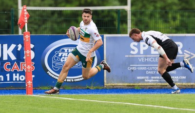 030525 - Merthyr RFC v Neath RFC, WRU Admiral Premiership - Adam Hoskins of Merthyr races in to score try