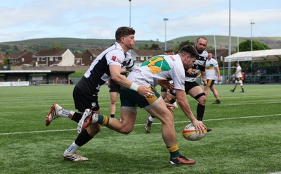 030525 - Merthyr RFC v Neath RFC, WRU Admiral Premiership - Adam Hoskins of Merthyr races in to score try