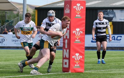 030525 - Merthyr RFC v Neath RFC, WRU Admiral Premiership - Sam Cross of Merthyr scores they try that takes the points through the 100 mark