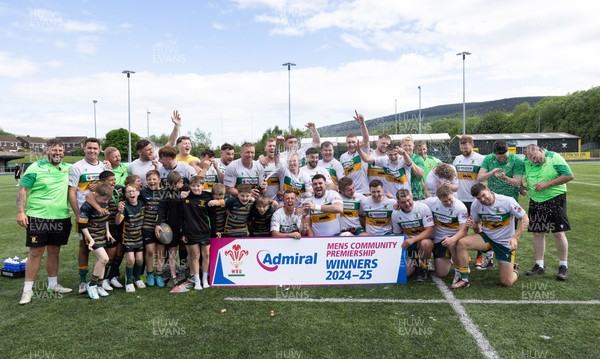 030525 - Merthyr RFC v Neath RFC, WRU Admiral Premiership - Merthyr RFC celebrate after being presented with the Admiral Mens Community Premiership trophy