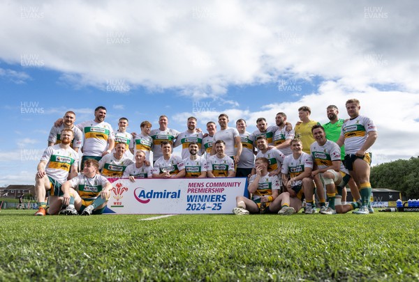 030525 - Merthyr RFC v Neath RFC, WRU Admiral Premiership - Merthyr RFC celebrate after being presented with the Admiral Mens Community Premiership trophy