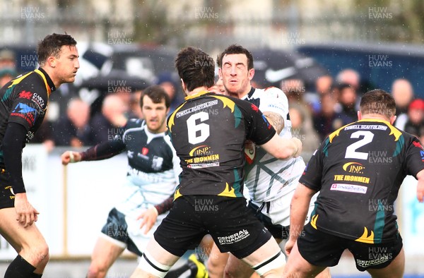 010417 Merthyr Tydfil RFC v Pontypridd RFC - Principality Premiership - Tier 1 - Dafydd Lockyer of Pontypridd is tackled by Tom Daley of Merthyr 