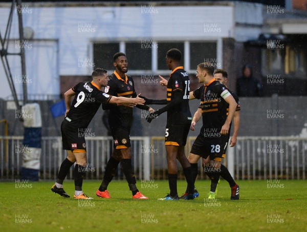 101118  - Metropolitan Police v Newport County - FA Cup First Round -  Jamille Matt scores goal and celebrates for Newport