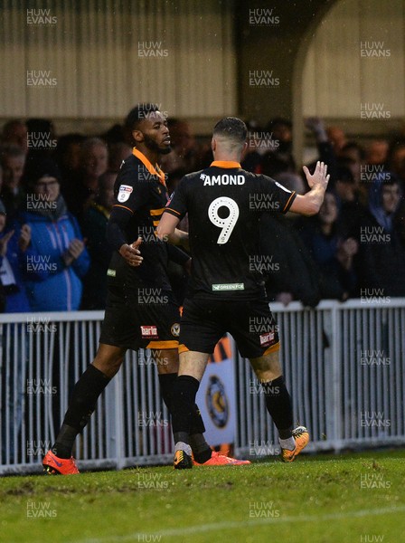 101118  - Metropolitan Police v Newport County - FA Cup First Round -  Jamille Matt scores and celebrates for Newport