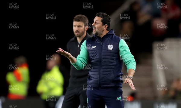 031023 - Middlesbrough v Cardiff City - Sky Bet Championship - Middlesbrough manager Michael Carrick and Cardiff City manager Erol Bulut