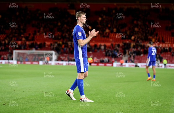 031023 - Middlesbrough v Cardiff City - Sky Bet Championship - Mark McGuinness of Cardiff City applauds the Cardiff fans after the final whistle