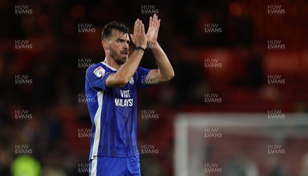 031023 - Middlesbrough v Cardiff City - Sky Bet Championship - Dimitrios Goutas of Cardiff City applauds fans after the final whistle