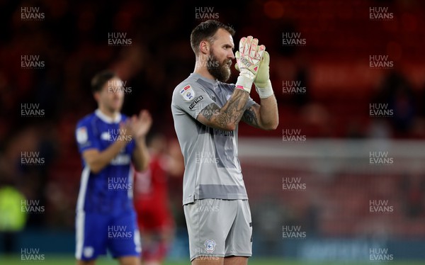 031023 - Middlesbrough v Cardiff City - Sky Bet Championship - Jak Alnwick of Cardiff City applauds fans after the final whistle