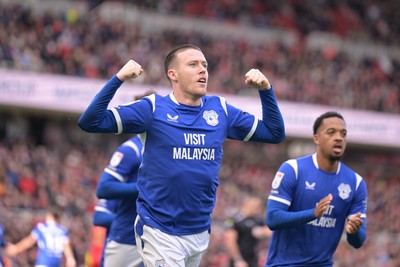 171026 - Middlesbrough v Cardiff City - Sky Bet Championship - Jack Moylan of Cardiff City celebrates after scoring