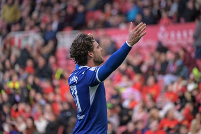 171026 - Middlesbrough v Cardiff City - Sky Bet Championship - Ollie Tanner of Cardiff City scores and celebrates