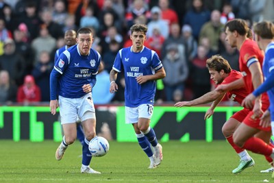 171026 - Middlesbrough v Cardiff City - Sky Bet Championship - Jack Moylan of Cardiff City comes out of defence with the ball