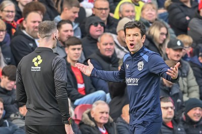 171026 - Middlesbrough v Cardiff City - Sky Bet Championship - Brian Barry-Murphy Cardiff City Manager appeals a decision that goes against Cardiff City