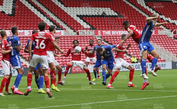 180720 - Middlesbrough v Cardiff City - Sky Bet Championship - Sean Morrison of Cardiff City scores the opening goal