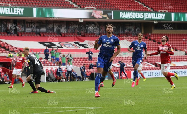 180720 - Middlesbrough v Cardiff City - Sky Bet Championship -  Josh Murphy of Cardiff City celebrates after he breaks clear to score the second goal