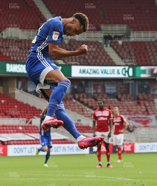 180720 - Middlesbrough v Cardiff City - Sky Bet Championship -  Josh Murphy of Cardiff City celebrates after he breaks clear to score the second goal