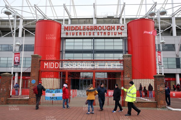 260119 - Middlesbrough v Newport County - FA Cup Fourth Round - The main entrance to the Riverside stadium prior to kick off 