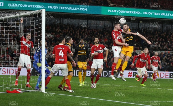 260119 - Middlesbrough v Newport County - FA Cup Fourth Round - Daniel Ayala of Middlesbrough and Mark O'Brien of Newport County