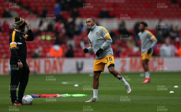 260119 - Middlesbrough v Newport County - FA Cup Fourth Round - Newport County players warm up prior to kick off 