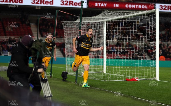 260119 - Middlesbrough v Newport County - FA Cup Fourth Round - Matthew Dolan of Newport County celebrates after scoring an injury time equalising goal