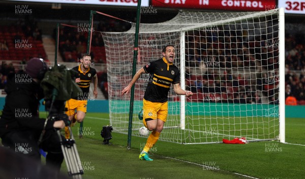260119 - Middlesbrough v Newport County - FA Cup Fourth Round - Matthew Dolan of Newport County celebrates after scoring an injury time equalising goal
